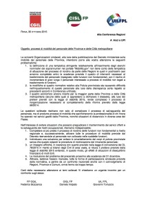 Continua la mobilitazione a favore delle lavoratrici e dei lavoratori delle Province.