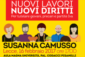 Susanna Camusso a Lecce 16 feb- “NUOVI LAVORI NUOVI DIRITTI”