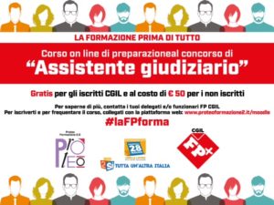 Corso FAD per concorso a 800 posti di assistente giudiziario – Gratis per iscritti Cgil